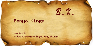 Benyo Kinga névjegykártya