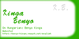 kinga benyo business card